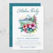 Aloha Baby Tropical Baby shower Invitation Kaart (Voorkant / Achterkant)