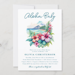 Aloha Baby Tropical Baby shower Invitation Kaart