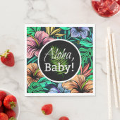 Aloha Baby Tropical Hibiscus Theme Baby shower Servet (Insitu)