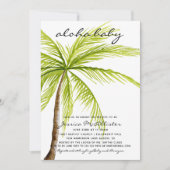 Aloha Baby Tropical Palm Baby shower Invitation Kaart (Voorkant)