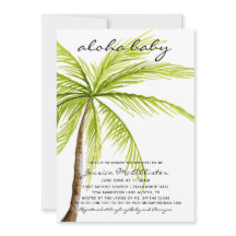 Aloha Baby Tropical Palm Baby shower Invitation