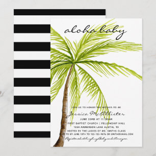 Aloha Baby Tropical Palm Baby shower Invitation Kaart