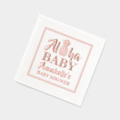 Aloha Baby Tropical Pineapple Baby shower Folie Servetten (Links)