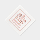 Aloha Baby Tropical Pineapple Baby shower Folie Servetten (Rechts)