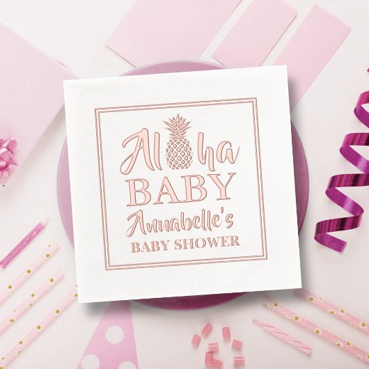 Aloha Baby Tropical Pineapple Baby shower Folie Servetten