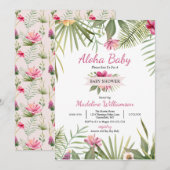Aloha Baby Tropisch Baby shower Kaart (Voorkant / Achterkant)