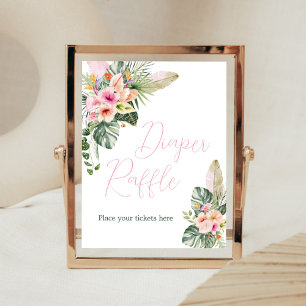 Aloha Baby Tropisch Baby shower Luier Raffle Poster