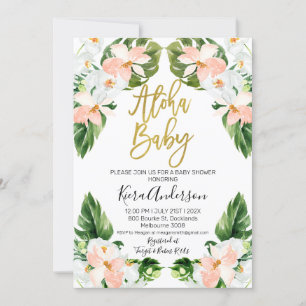 Aloha baby tropisch baby shower uitnodiging