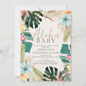 Aloha Baby Tropisch Bloemen Baby shower Kaart (Voorkant)