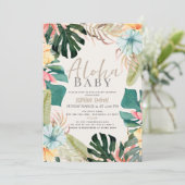Aloha Baby Tropisch Bloemen Baby shower Kaart (Staand voorkant)