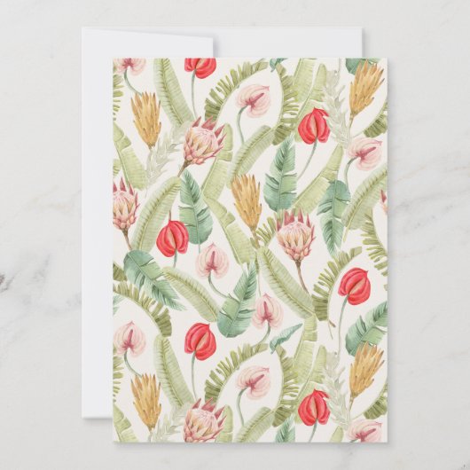 Aloha Baby Tropisch Bloemen Baby shower Kaart (Achterkant)