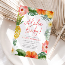 Aloha Baby Tropisch Bloemen Baby shower