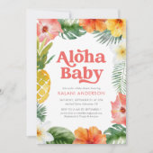 Aloha Baby Tropisch Bloemen Baby shower Kaart (Voorkant)