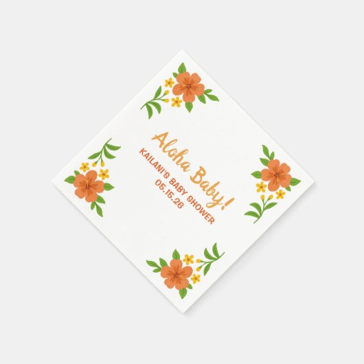 Aloha Baby! Tropisch Hawaiiaans Baby shower Servet (Hoek)