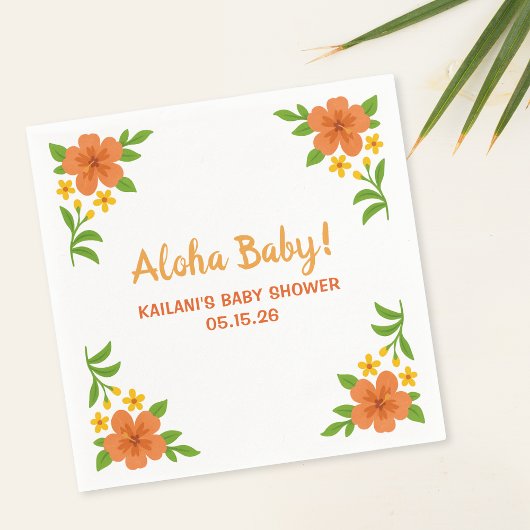 Aloha Baby! Tropisch Hawaiiaans Baby shower Servet