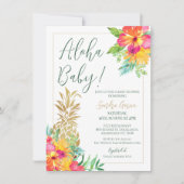 Aloha Baby Tropische Bloemen Ananas Douche Kaart (Voorkant)