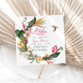 Aloha Baby Tropische bloemenkrans Baby shower Kaart