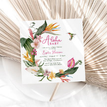 Aloha Baby Tropische bloemenkrans Baby shower