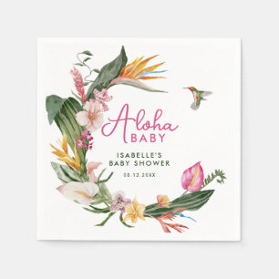 Aloha Baby Tropische bloemenkrans Baby shower Servet