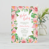 Aloha Baby, uitnodiging voor tropisch baby shower (Staand voorkant)