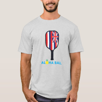 Aloha Ball Hawaii Flag Pickleball Paddle basis T-shirt