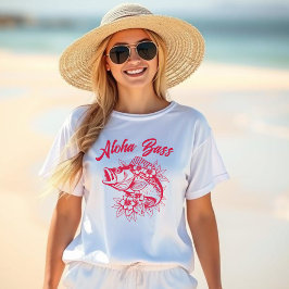 Aloha Bass-Fisherman Style-Cherry Red T-shirt