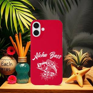 Aloha Bass Hawaiaanse Kersrood iPhone 16 Plus Hoesje