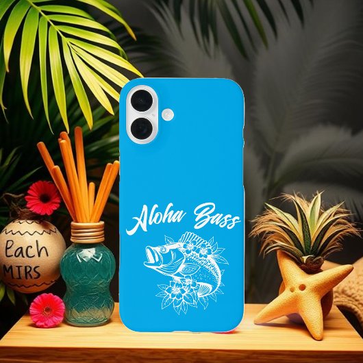 Aloha Bass Hawaiian Light Blue Case-Mate iPhone Case