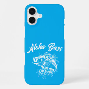 Aloha Bass Hawaiian Light Blue iPhone 16 Plus Hoesje