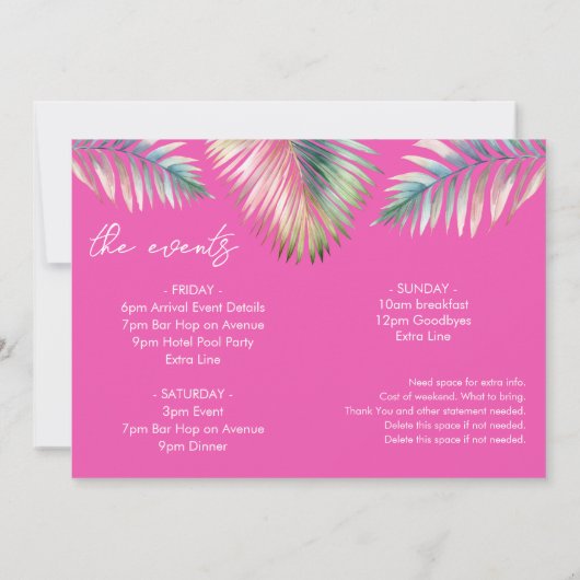 Aloha Beach Bachelorette Party en Routebeschrijvin Kaart (Achterkant)