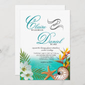 Aloha Beach bruiloft Plumeria Frangipani Nautilus Kaart (Voorkant / Achterkant)