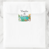 Aloha Beach Bruiloft Plumeria Frangipani Vierkante Sticker (Tas)