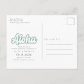 Aloha Beach Destination Wedding Save the Date Aankondigingskaart (Achterkant)
