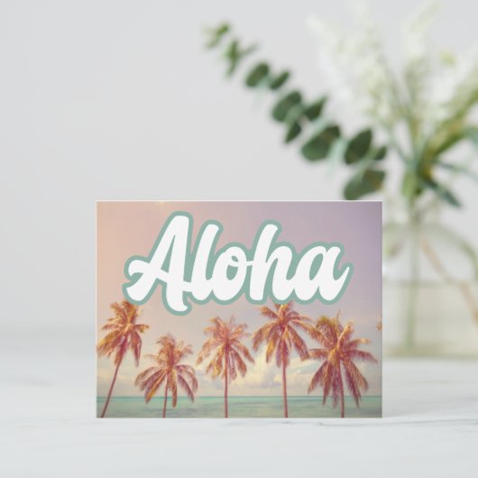 Aloha Beach Destination Wedding Save the Date Aankondigingskaart (Staand voorkant)