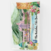 Aloha Beach | Personalized Tiki Bar Luau Party  Spandoek (Verticaal)