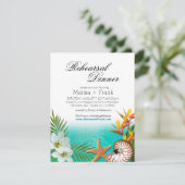 Aloha Beach Rehearsal Dinner Plumeria Frangipani Kaart (Staand voorkant)