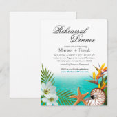Aloha Beach Rehearsal Dinner Plumeria Frangipani Kaart (Voorkant / Achterkant)