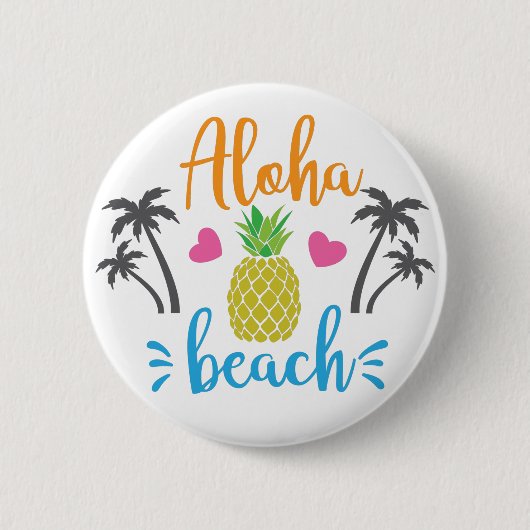 Aloha Beach Ronde Button 5,7 Cm (Voorkant)