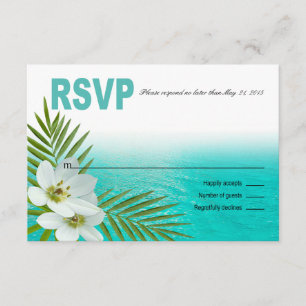Aloha Beach Tropical Flowers RSVP Kaartje
