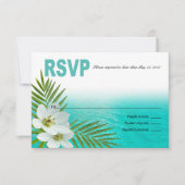 Aloha Beach Tropical Flowers RSVP Kaartje (Voorkant)