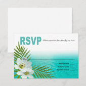 Aloha Beach Tropical Flowers RSVP Kaartje (Voorkant / Achterkant)