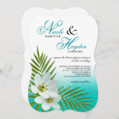 Aloha Beach Tropical Flowers Weddenschap Kaart (Voorkant / Achterkant)