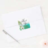 Aloha Beach Tropische bloemen Dank u Vierkante Sticker (Envelop)