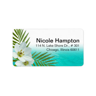 Aloha Beach Tropische Flowers Etiket