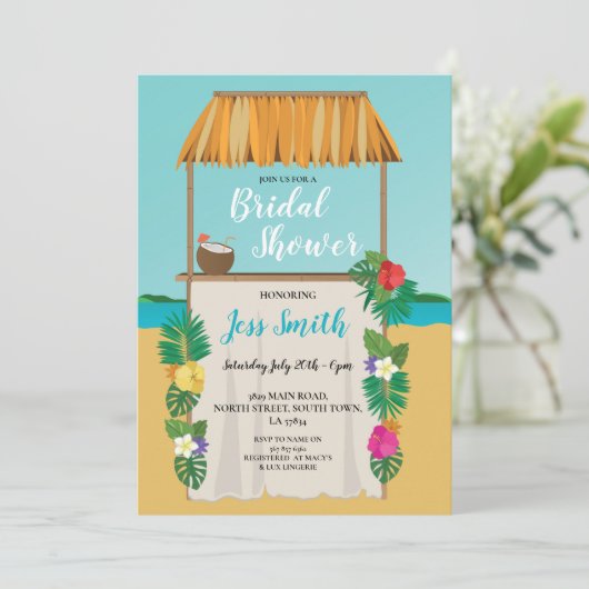 Aloha Beach Vrijgezellenfeest Party Weddenschap Oc Kaart (Staand voorkant)