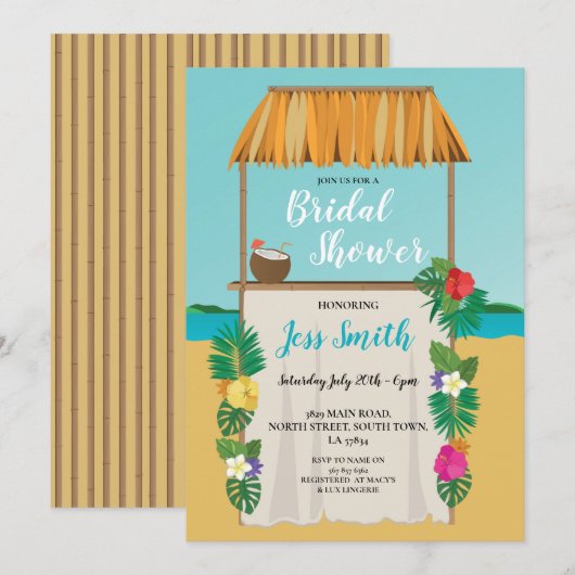 Aloha Beach Vrijgezellenfeest Party Weddenschap Oc Kaart (Voorkant / Achterkant)