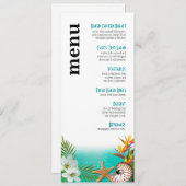 Aloha Beach Wedding Menu Plumeria Frangipani (Voorkant / Achterkant)