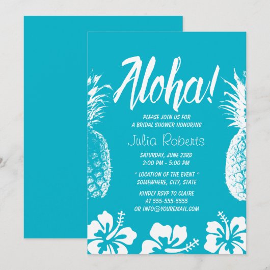 Aloha Beach Wedding Vrijgezellenfeest Pineappel Kaart (Voorkant / Achterkant)