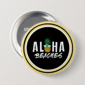 Aloha Beaches anananas Ronde Button 7,6 Cm (Voorkant /achterkant)