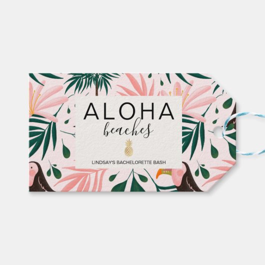 Aloha Beaches Bachelorette Cadeaulabel (Voorkant (Horizontaal))